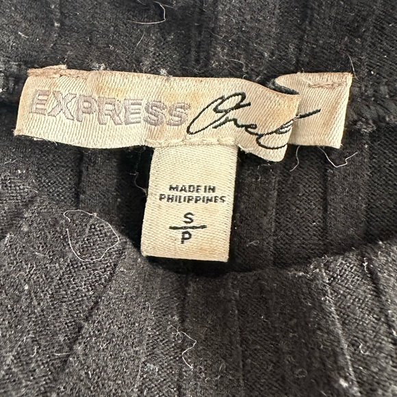 Express Mock Neck Black Ribbed Knit Crop Top - Picture 5 of 5